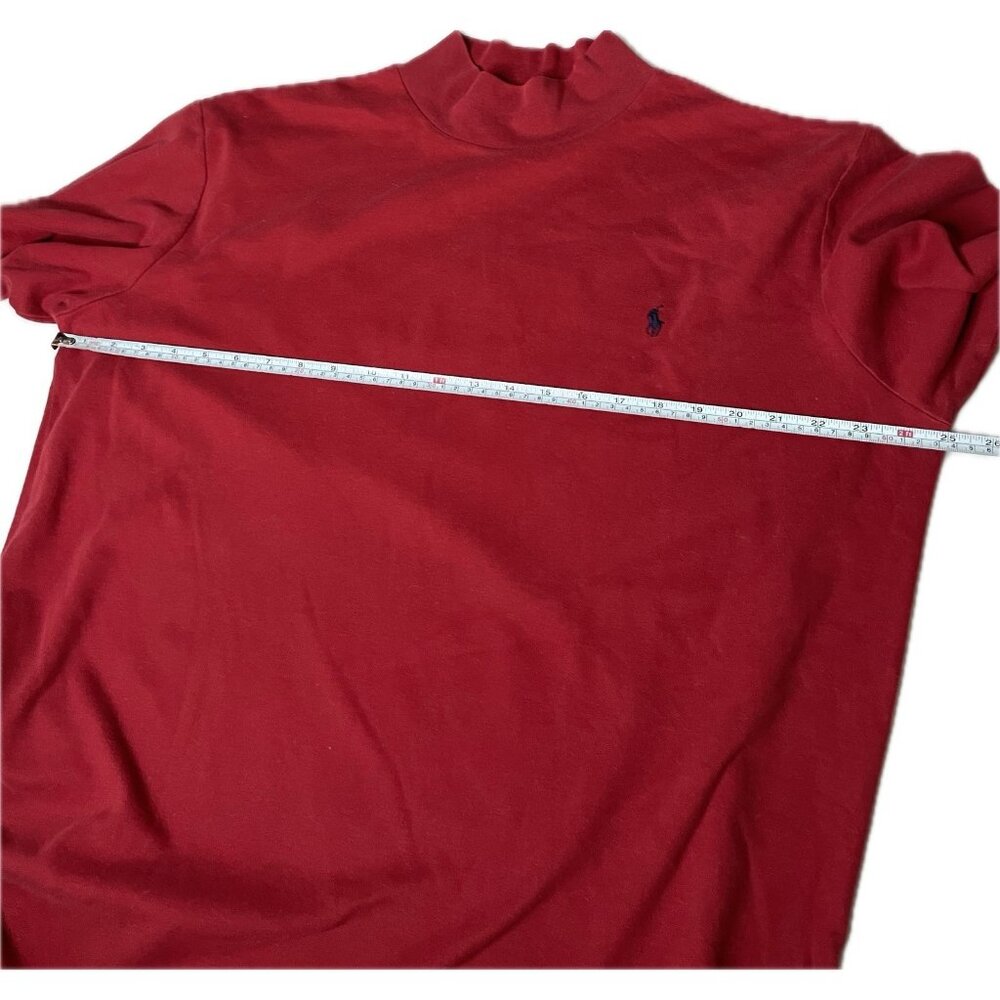 Polo Ralph Lauren Men’s Long Sleeve Mock Neck Shirt Red Size L - Picture 4 of 7